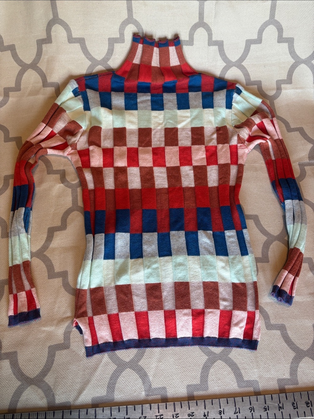 Colorblock Ribbed Turtleneck Sweater - Multicolor - Picture 7 of 10